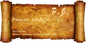 Penczu Jolán névjegykártya